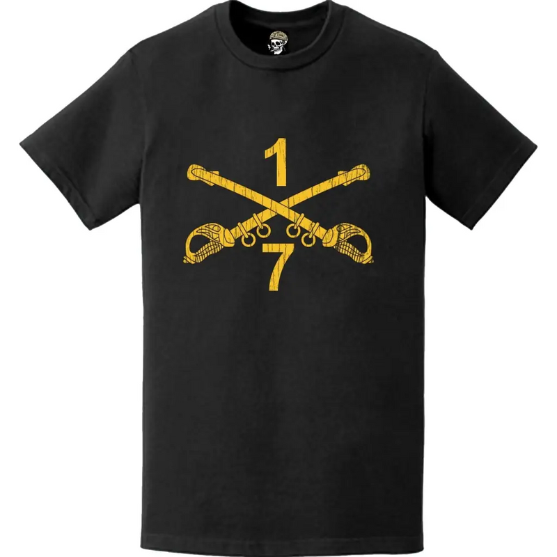 Distressed 7-1 CAV Regiment Crossed Sabers T-Shirt