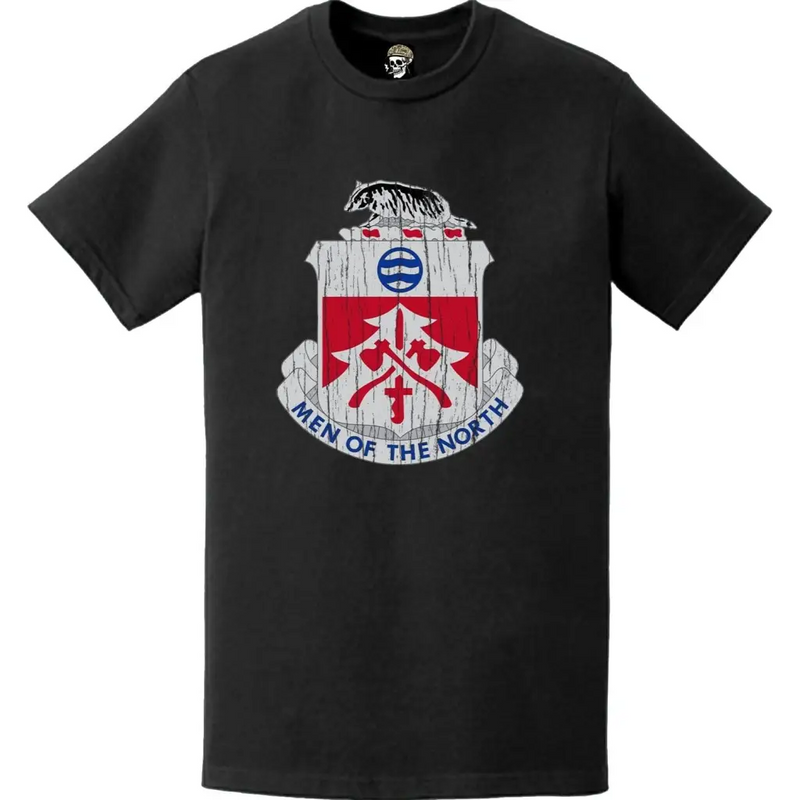 Distressed 724th Engineer Battalion Logo Emblem T-Shirt