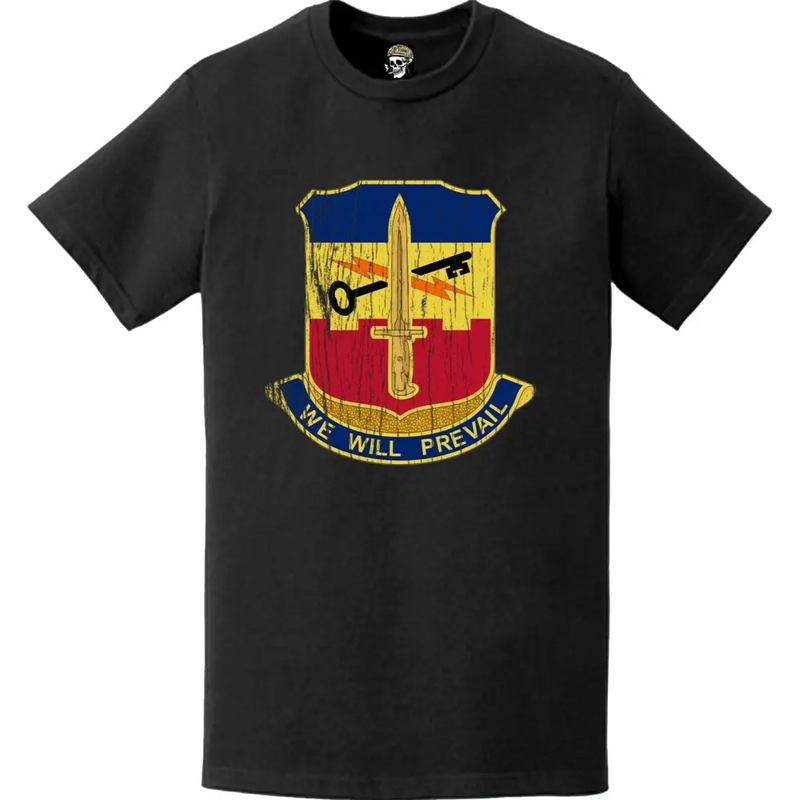 Distressed 741st Engineer Battalion Logo Emblem T-Shirt