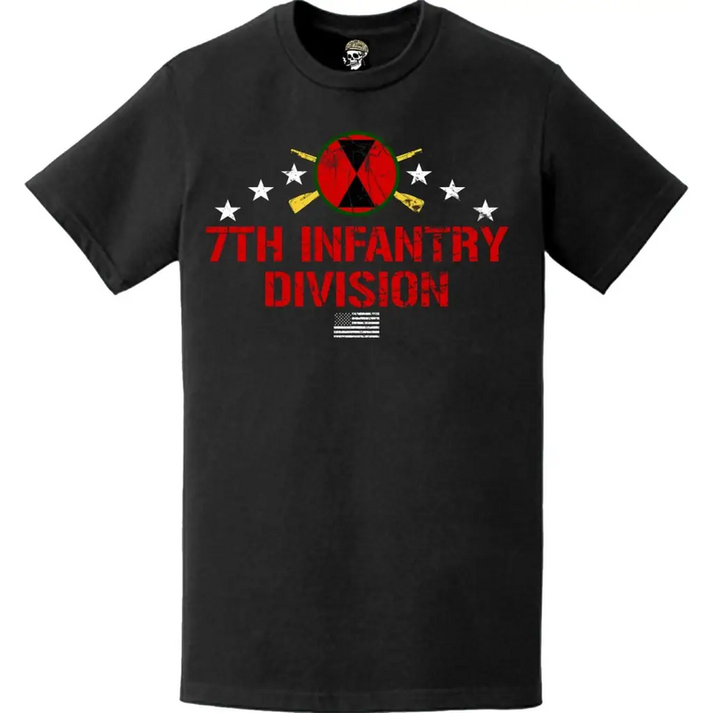 Distressed 7th Infantry Division Infantry Rifles T-Shirt