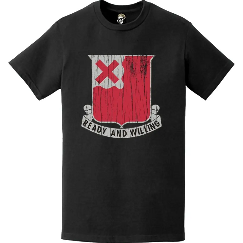 Distressed 875th Engineer Battalion Logo Emblem T-Shirt