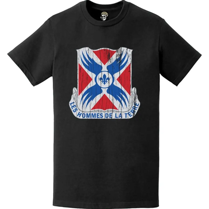 Distressed 877th Engineer Battalion Logo Emblem T-Shirt
