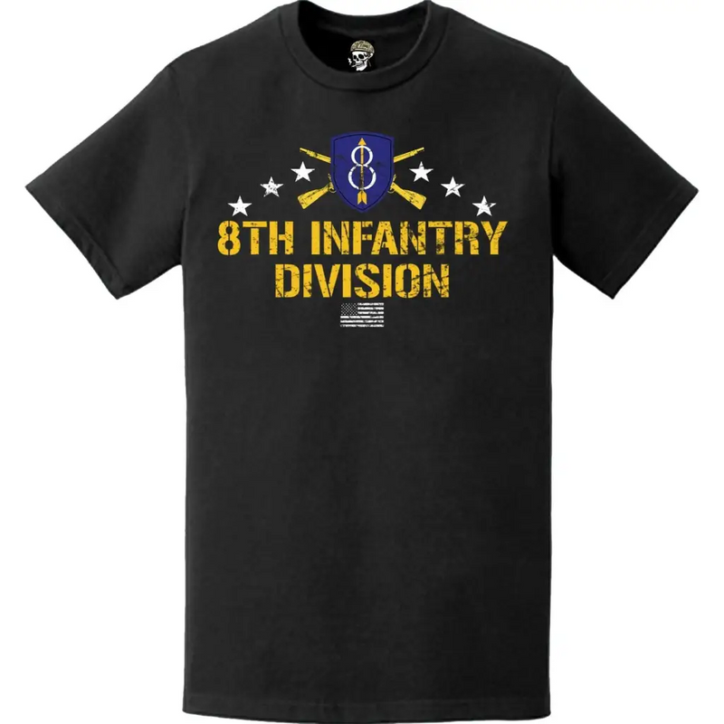 Distressed 8th Infantry Division Crossed Infantry Rifles T-Shirt