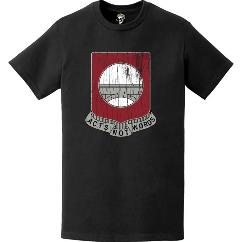 Distressed 91st Engineer Battalion Logo Emblem T-Shirt