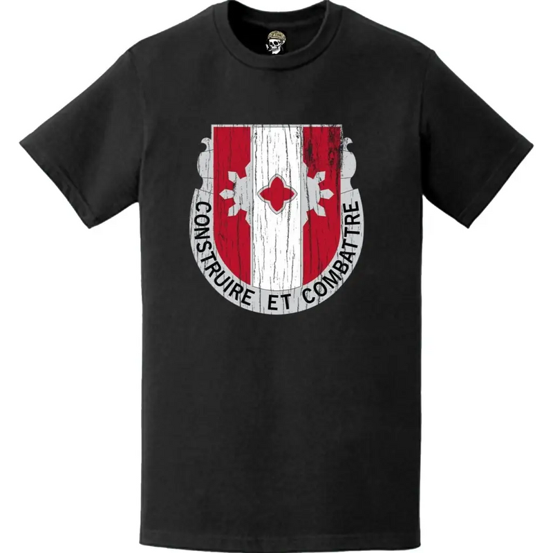 Distressed 961st Engineer Battalion Logo Emblem T-Shirt