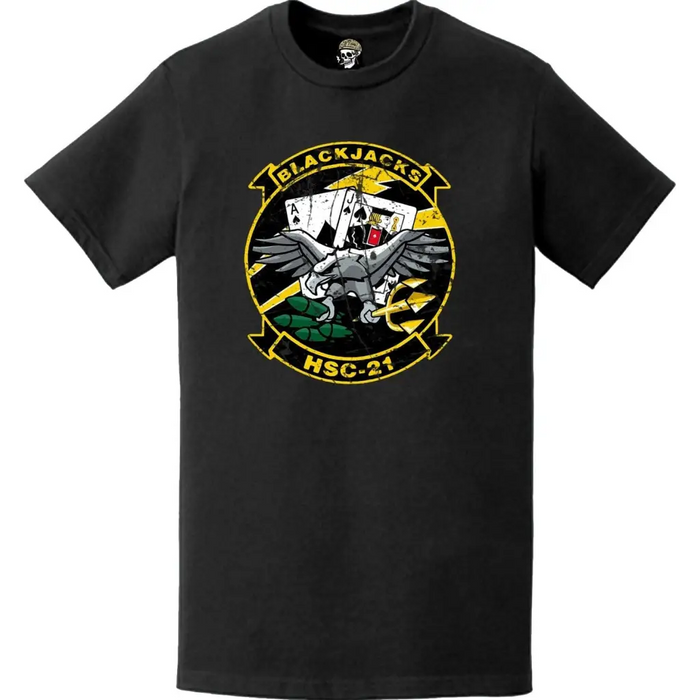 Distressed HSC-21 "Blackjacks" Emblem Logo T-Shirt Tactically Acquired