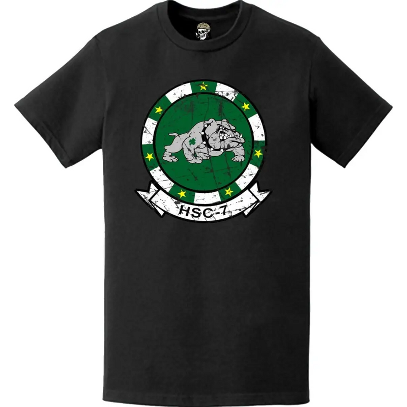 かすれたHSC-7「ダスティー・ドッグス」エンブレムロゴTシャツ