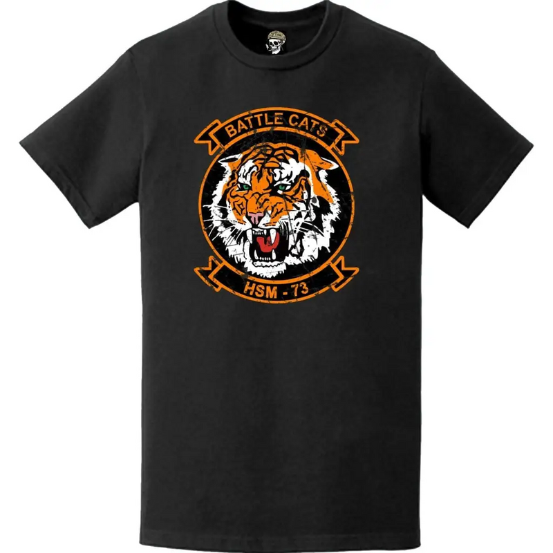 Distressed HSM-73 "Battle Cats" Logo Emblem Crest Insignia T-Shirt