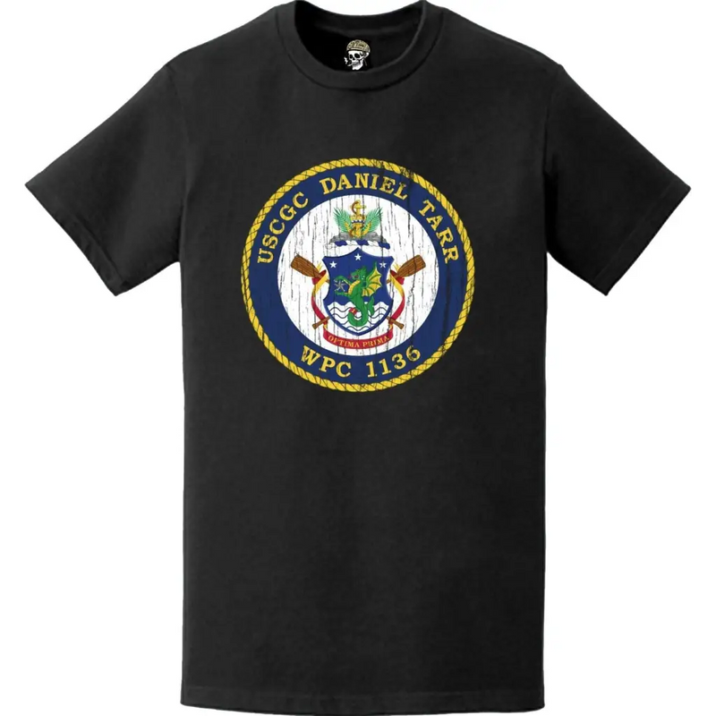 Distressed USCGC Daniel Tarr (WPC-1136) Ship's Crest Emblem Logo T-Shirt