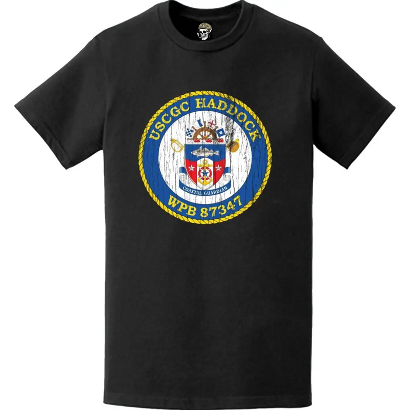 Distressed USCGC Haddock (WPB-87347) Ship's Crest Emblem Logo T-Shirt