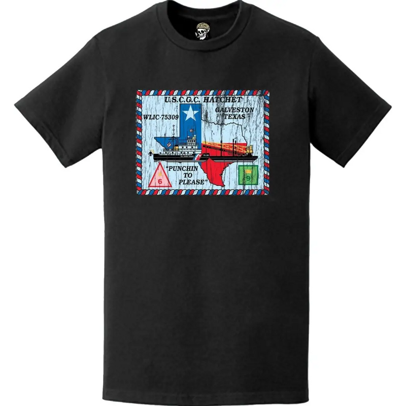 Distressed USCGC Hatchet (WLIC-75309) Ship's Crest Emblem Logo T-Shirt
