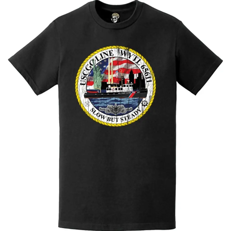 Distressed USCGC Line (WYTL-65611) Ship's Crest Emblem Logo T-Shirt