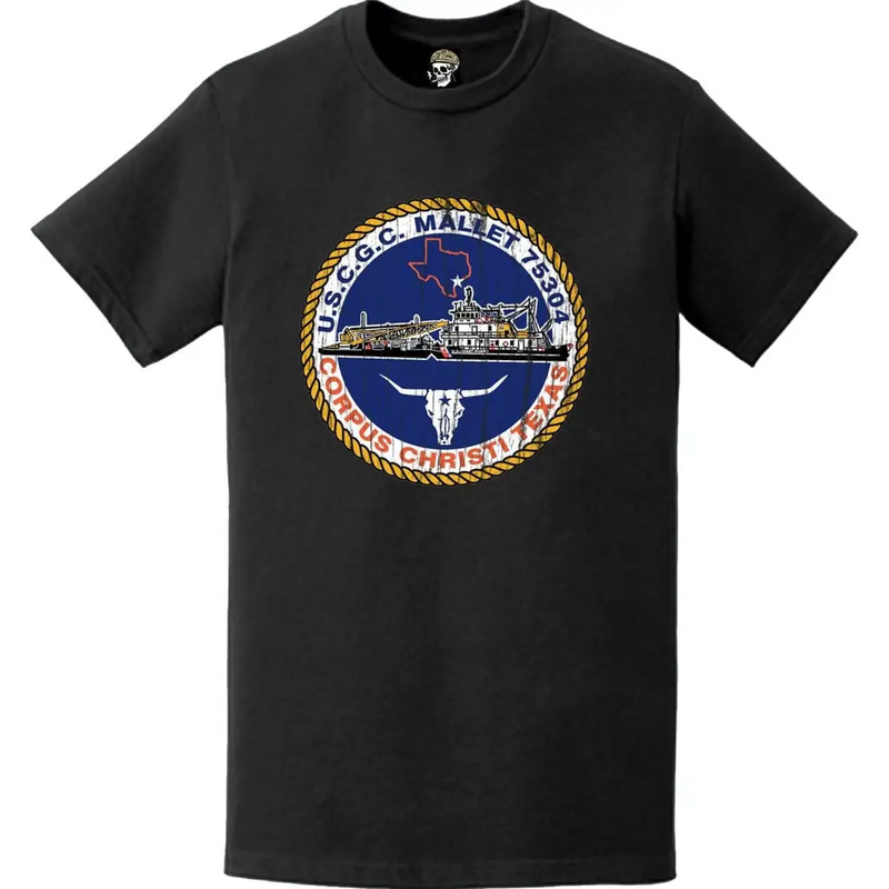 Distressed USCGC Mallet (WLIC-75304) Ship's Crest Emblem Logo T-Shirt