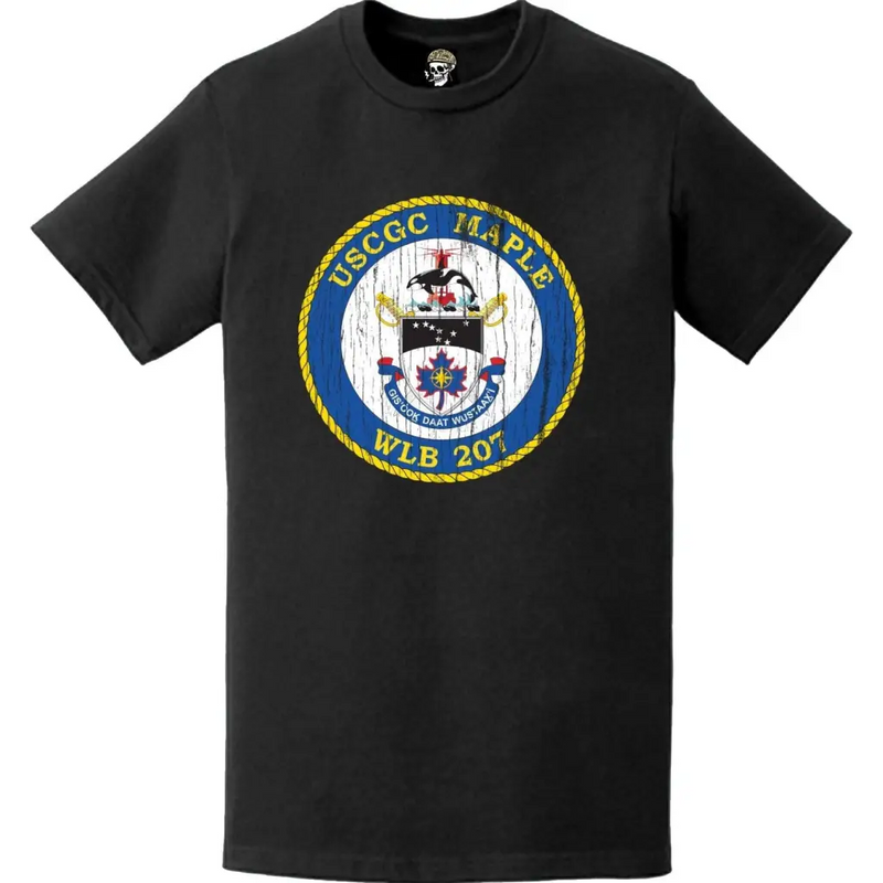 Distressed USCGC Maple (WLB-207) Ship's Crest Emblem Logo T-Shirt