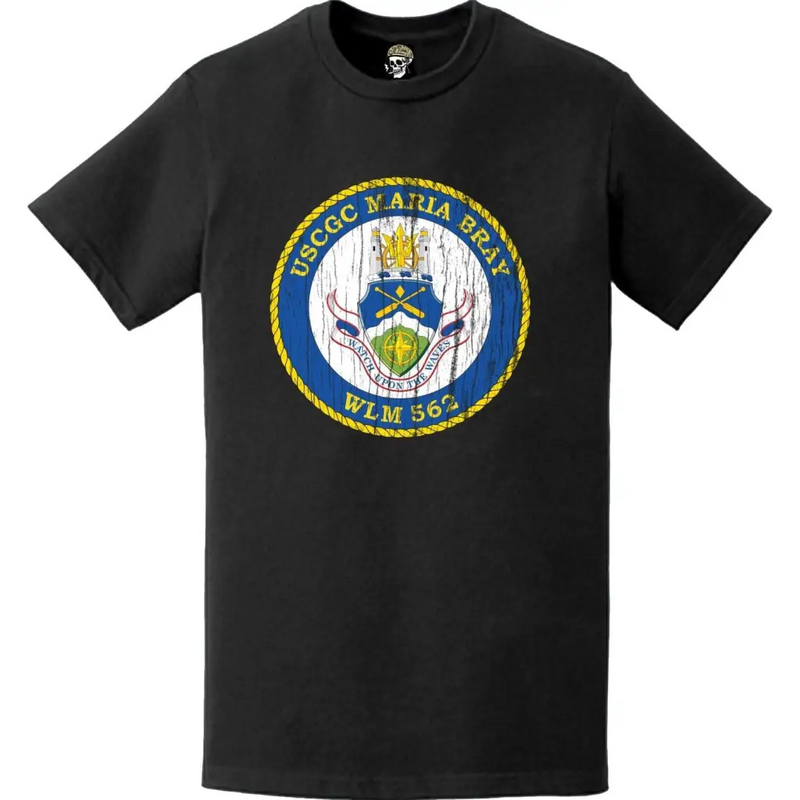 Distressed USCGC Maria Bray (WLM-562) Ship's Crest Emblem Logo T-Shirt