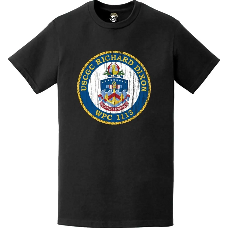 Distressed USCGC Richard Dixon (WPC-1113) Ship's Crest Emblem Logo T-Shirt