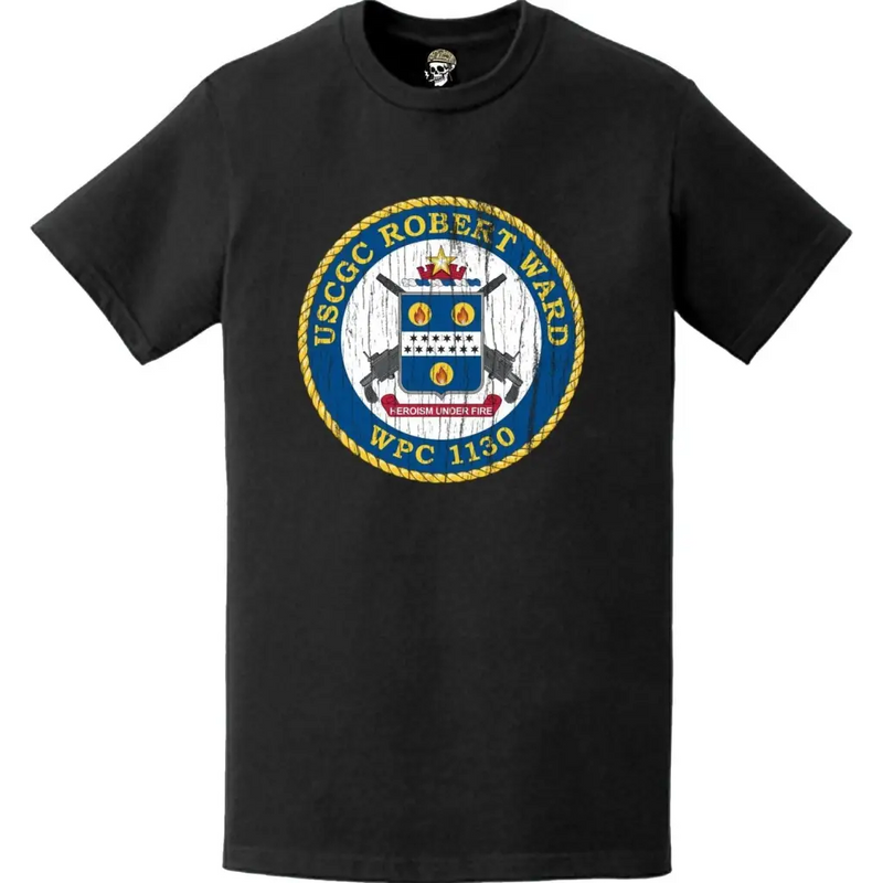 Distressed USCGC Robert Ward (WPC-1130) Ship's Crest Emblem Logo T-Shirt