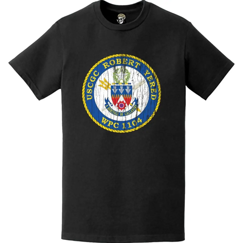 Distressed USCGC Robert Yered (WPC-1104) Ship's Crest Emblem Logo T-Shirt