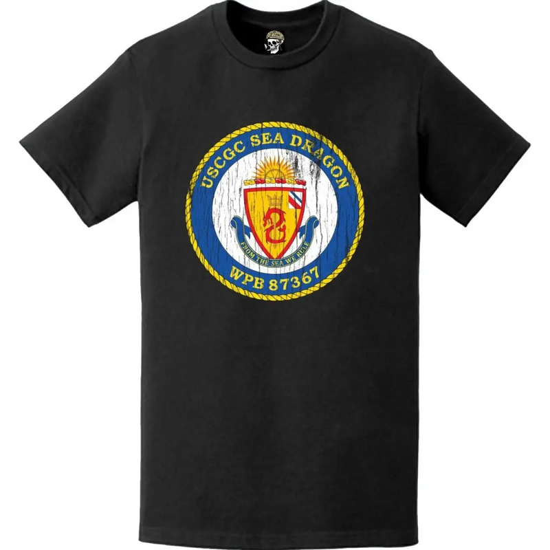 Distressed USCGC Sea Dragon (WPB-87367) Ship's Crest Emblem Logo T-Shirt