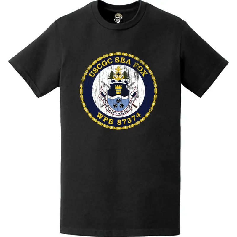 Distressed USCGC Sea Fox (WPB-87374) Ship's Crest Emblem Logo T-Shirt