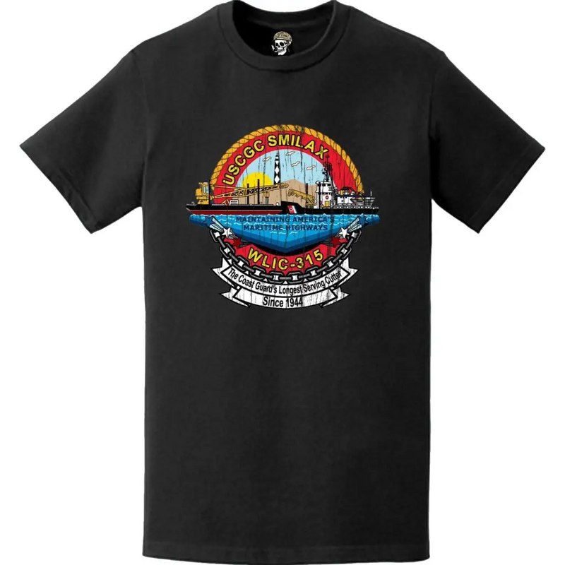 Distressed USCGC Smilax (WLIC-315) Ship's Crest Emblem Logo T-Shirt