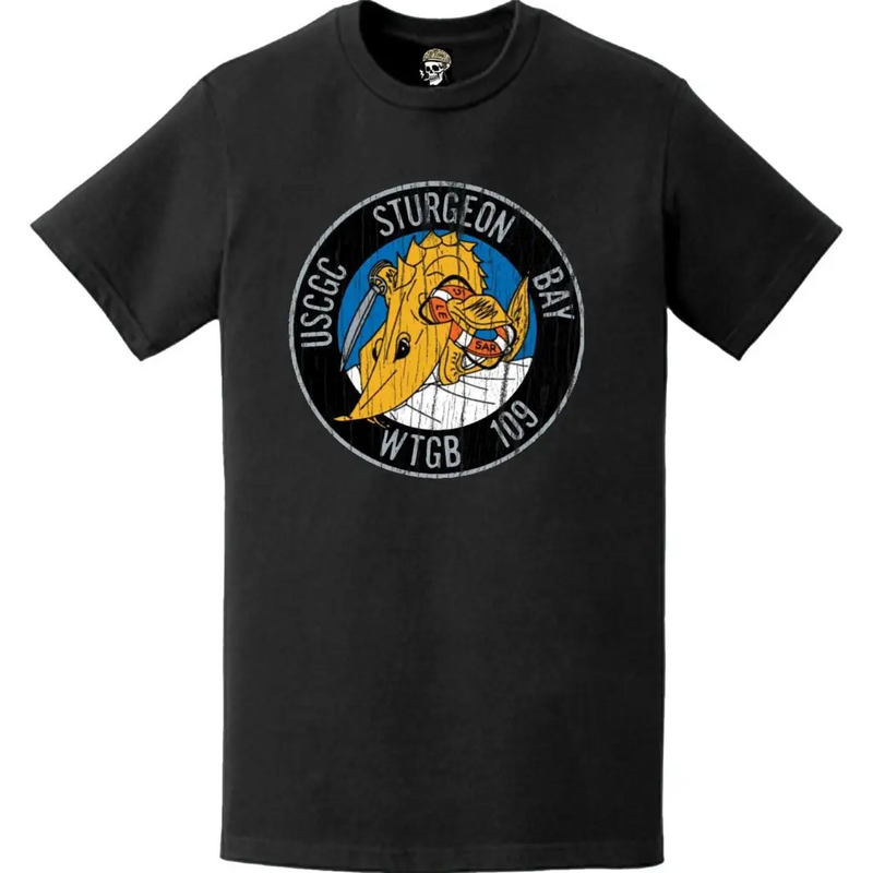 Distressed USCGC Sturgeon Bay (WTGB-109) Ship's Crest Emblem Logo T-Shirt