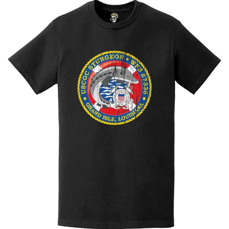 Distressed USCGC Sturgeon (WPB-87336) Ship's Crest Emblem Logo T-Shirt