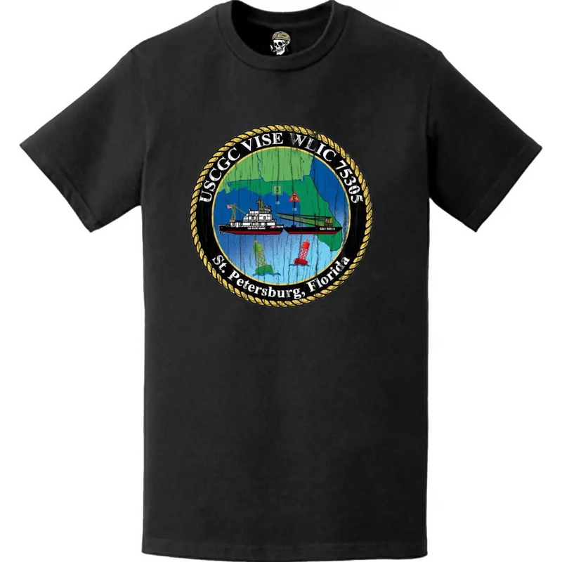 Distressed USCGC Vise (WLIC-75305) Ship's Crest Emblem Logo T-Shirt