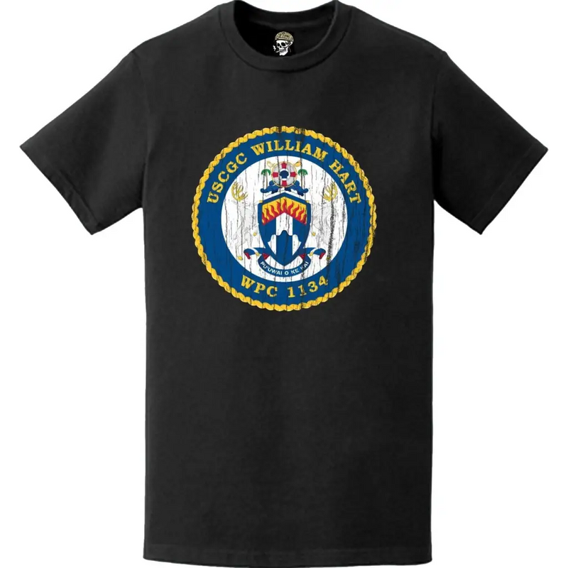 Distressed USCGC William Hart (WPC-1134) Ship's Crest Emblem Logo T-Shirt