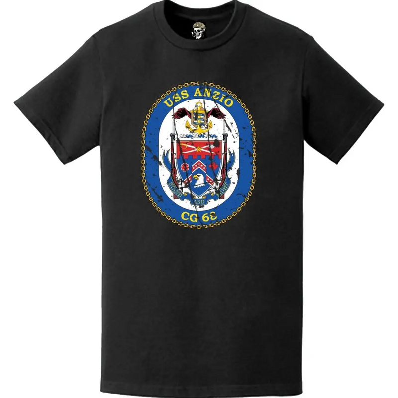 Distressed USS Anzio (CG-68) Ship's Crest Logo T-Shirt