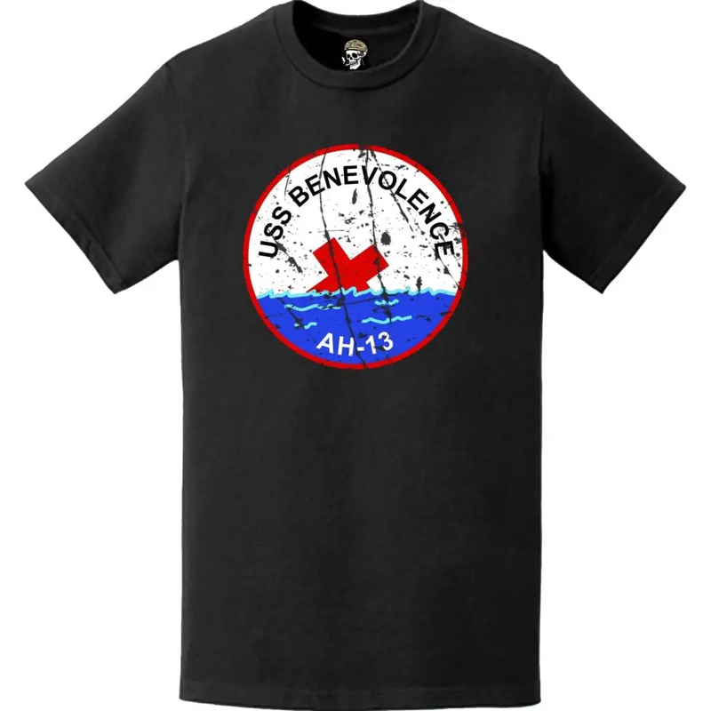 Distressed USS Benevolence (AH-13) Ship's Crest Emblem T-Shirt