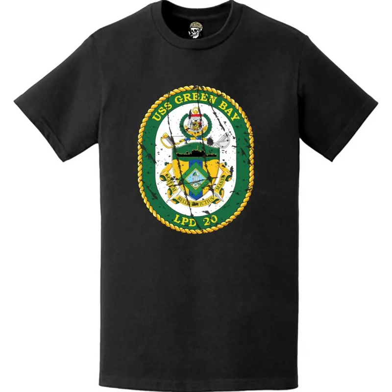 Distressed USS Green Bay (LPD-20) Ship's Crest Emblem T-Shirt