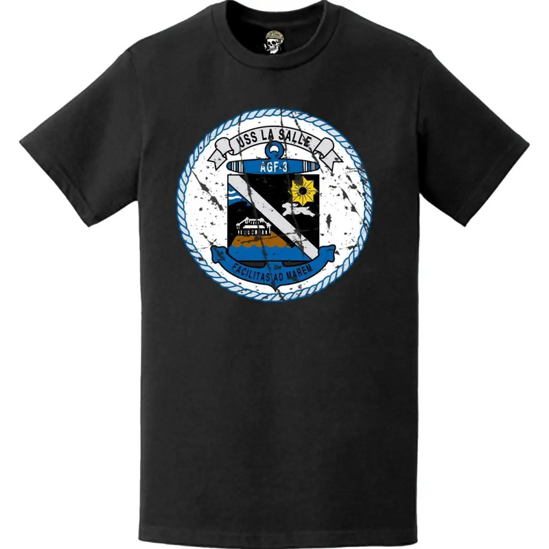 Distressed USS La Salle (LPD-3) Logo Emblem T-Shirt