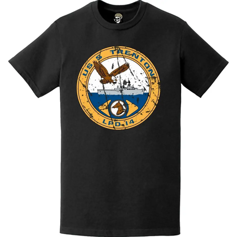 Distressed USS Trenton (LPD-14) Ship's Crest Emblem T-Shirt