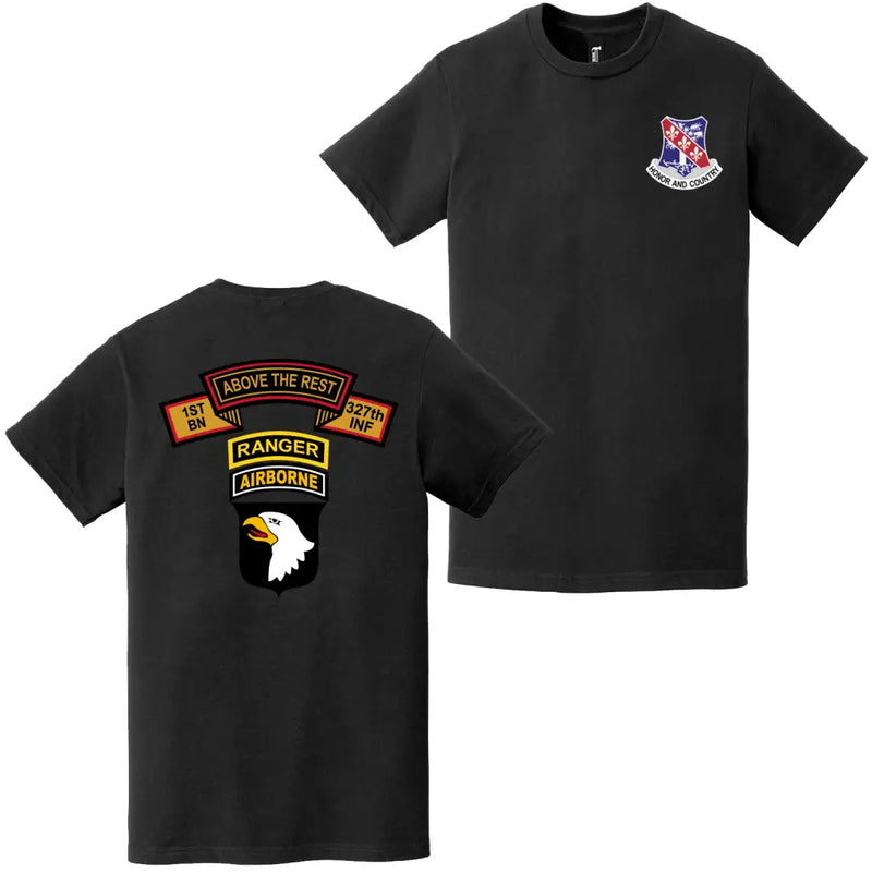 両面 1-327 IR 第101空挺レンジャー タブ Tシャツ