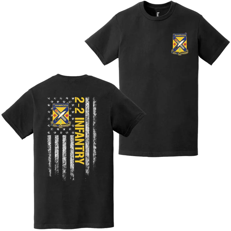 Double-Sided 2-2 Infantry Regiment American Flag T-Shirt