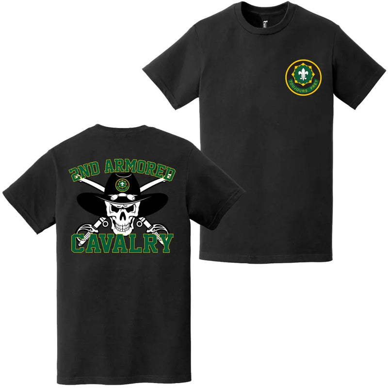 Double-Sided 2nd Armored Cavalry Regiment Saber Skull T-Shirt