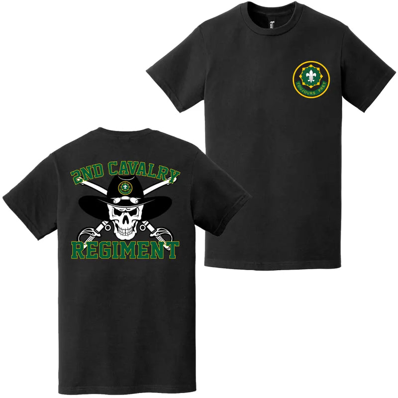 Double-Sided 2nd Cavalry Regiment Saber Skull T-Shirt