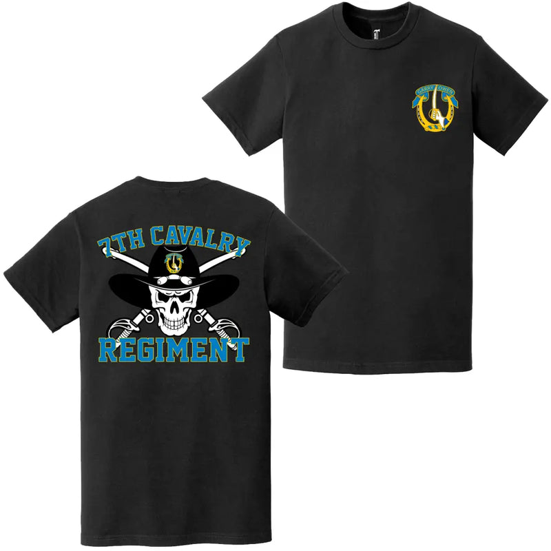 Double-Sided 7th Cavalry Regiment Saber Skull T-Shirt