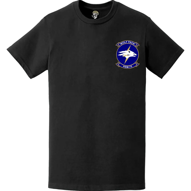 HSM-75 "Wolfpack" Left Chest Logo Emblem Crest T-Shirt