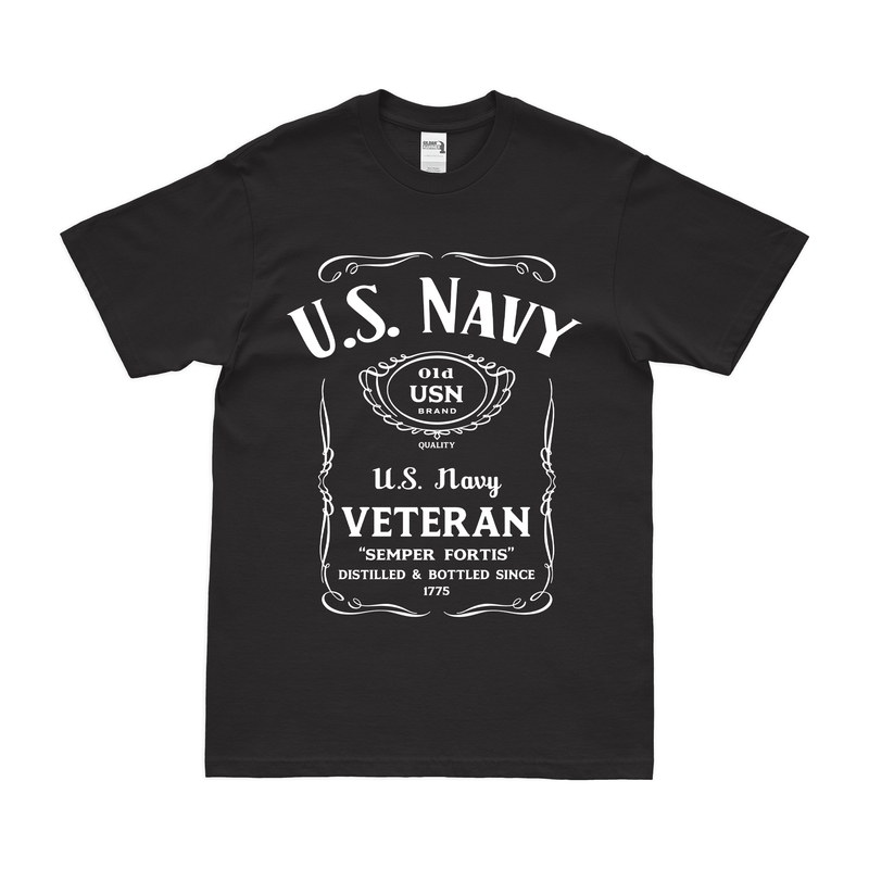 U.S. Navy (USN) Veteran Whiskey Label T-Shirt