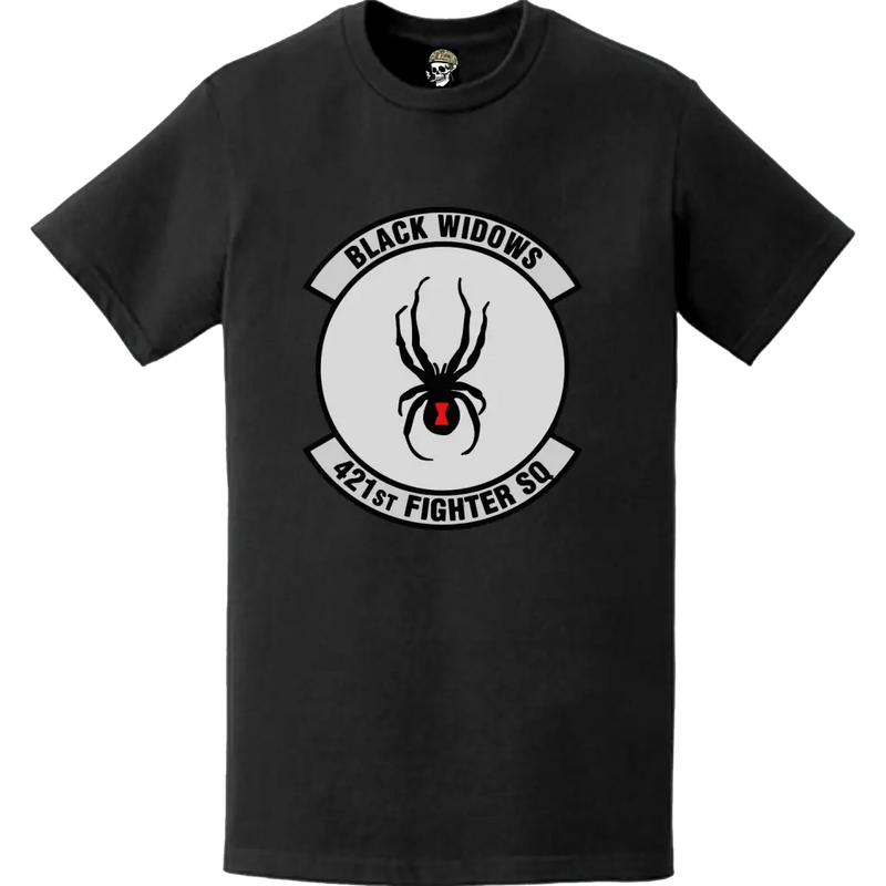 第421戦闘飛行隊(421st FS)「ブラックウィドウズ」公式ロゴエンブレムTシャツ