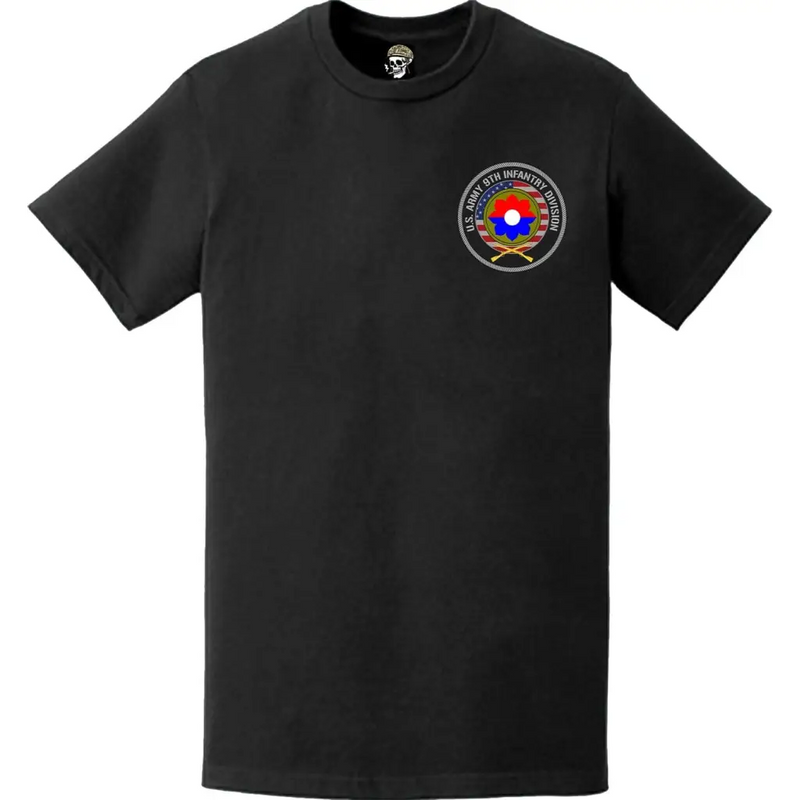 Patriotic 9th Infantry Division American Flag Crest Left Chest T-Shirt