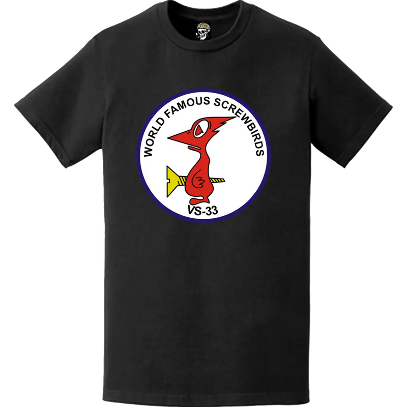 第33対潜飛行隊 (VS-33) 「スクリューバーズ」 パッチ ロゴ デカール エンブレム Tシャツ