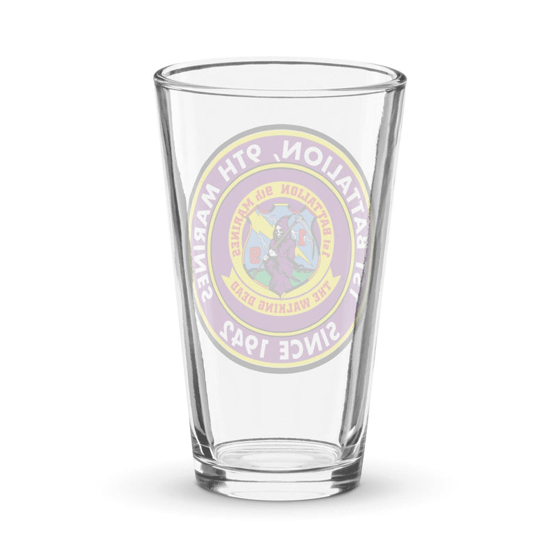 1st Battalion 9th Marines (1/9 Marines) Since 1942 Beer Pint Glass