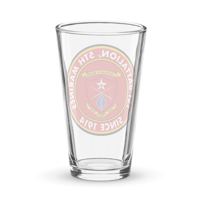 1st Bn 5th Marines (1/5 Marines) Since 1914 Beer Pint Glass