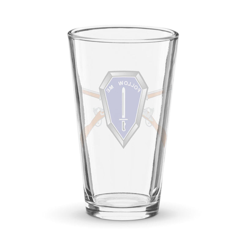 U.S. Infantry School 'Follow Me' Beer Pint Glass