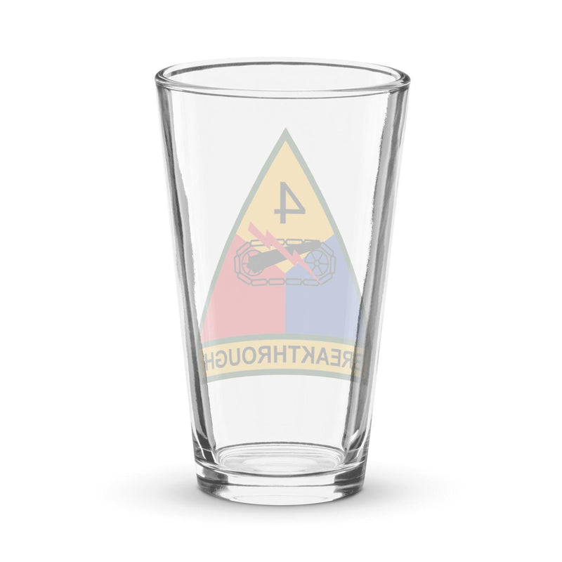 4th Armored Division Beer Pint Glass