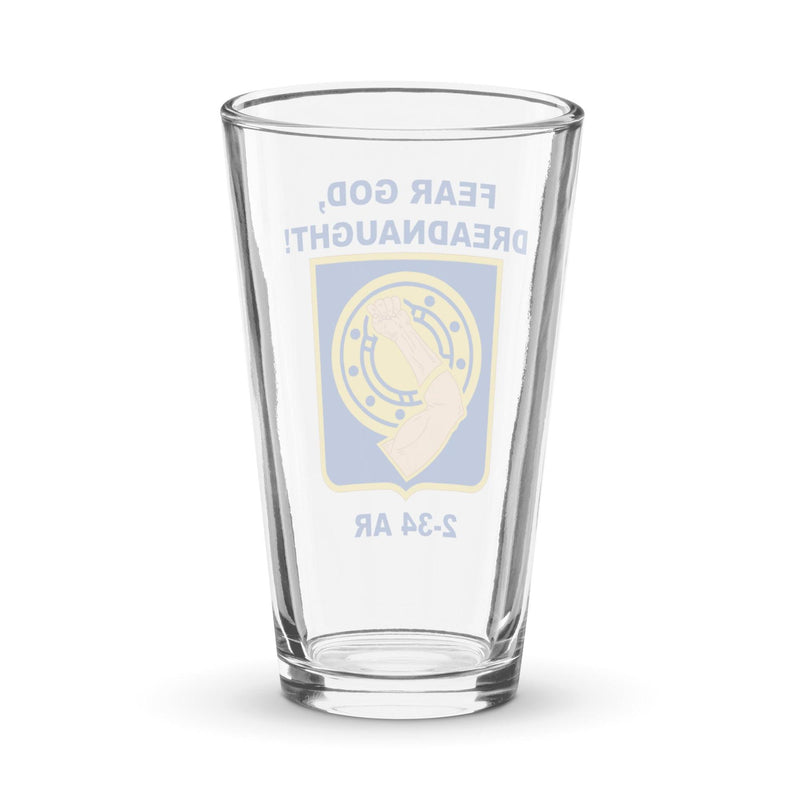 U.S. Army 2-34 Armor Regiment Beer Pint Glass