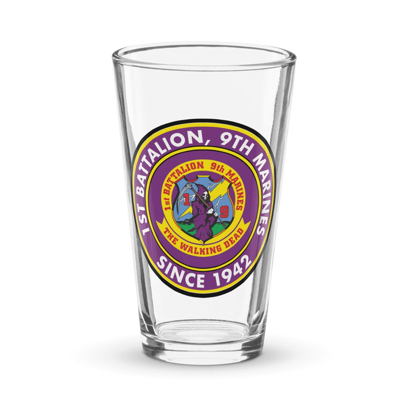 1st Battalion 9th Marines (1/9 Marines) Since 1942 Beer Pint Glass